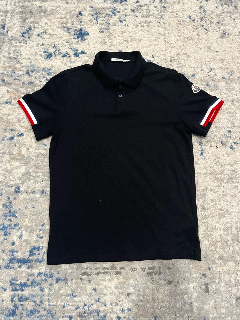 Moncler Logo Patch Short-Sleeve Polo Shirt 'Black'